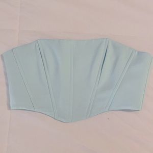 Oh Polly- Baby Blue Corset crop top